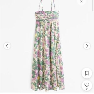 Floral Dress in Pink and Green & Cream